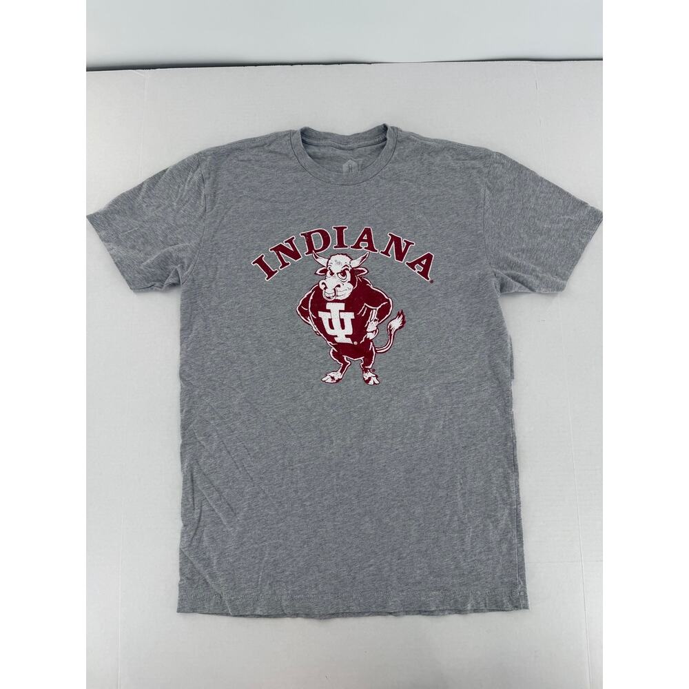 Indiana Hoosiers IU T Shirt Gray Vtg Style Sz M Mascot College NCAA Graphic Tee